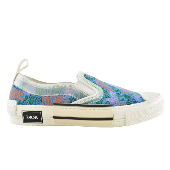 Dior Mens B23 Shawn Stussy Multicolor Logo Low Top Slip On Flat Sneaker 44 11 - Picture 1 of 13